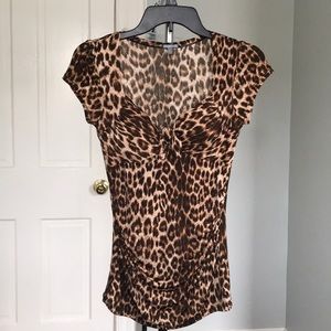 Pinup leopard tie top